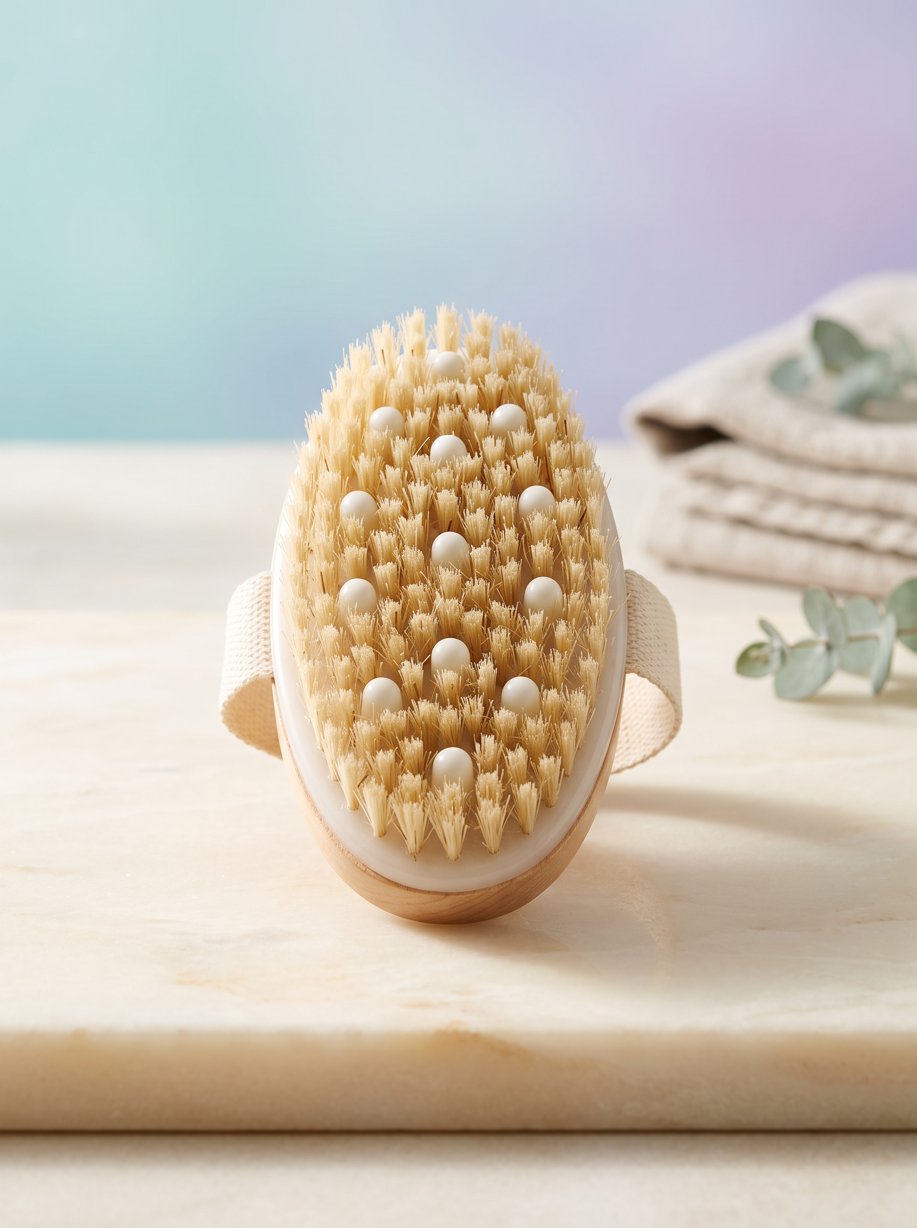 The real natural-bristle dry brush clients take home from Relax & Renew Massage Therapy in Cape Coral
